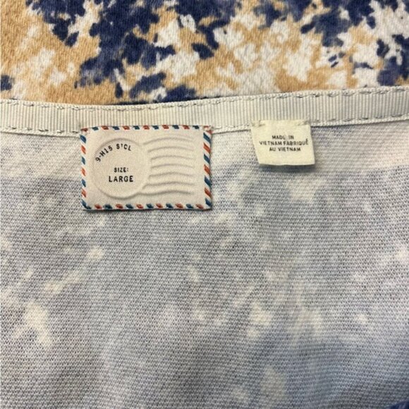 Anthropologie Postmark Floral Striped Textured Top, size L - Picture 9 of 12